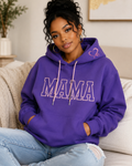 Mama Hoodie – Embroidered Pink Heart with Bling Drawstrings