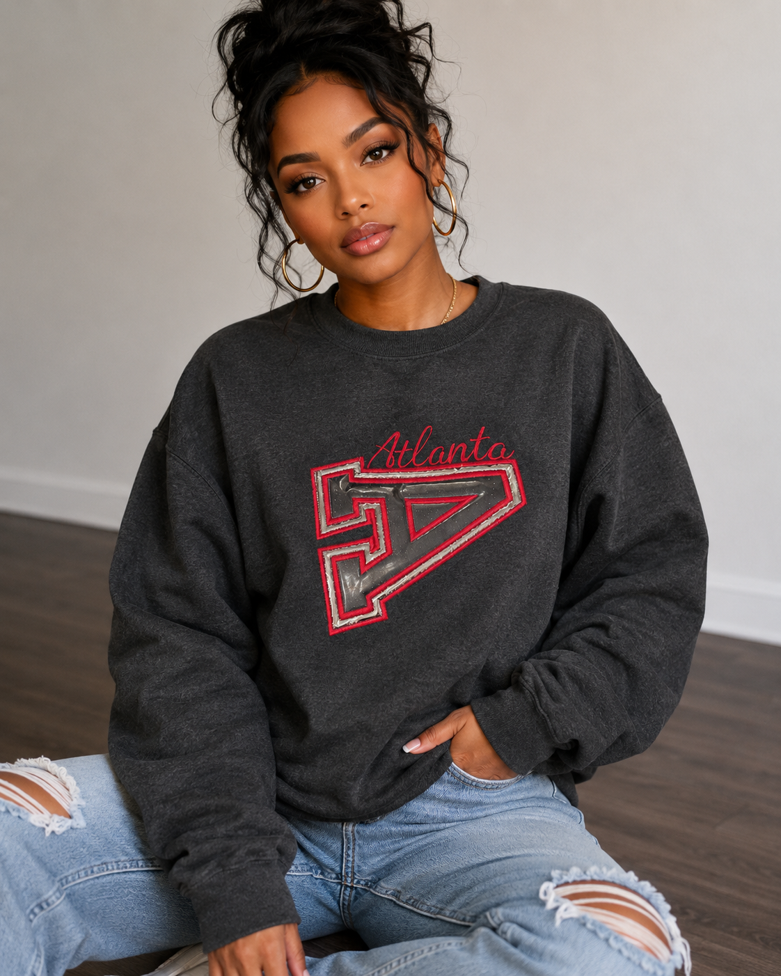 Customizable Mirrored HTV & Embroidered Sweatshirt
