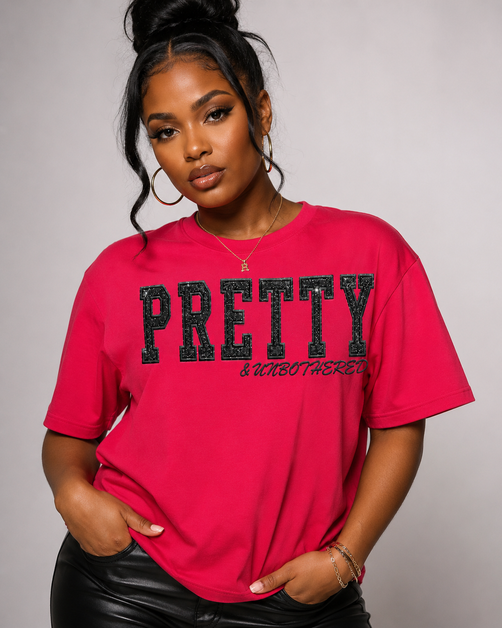 Pretty & Unbothered Glitter Tee