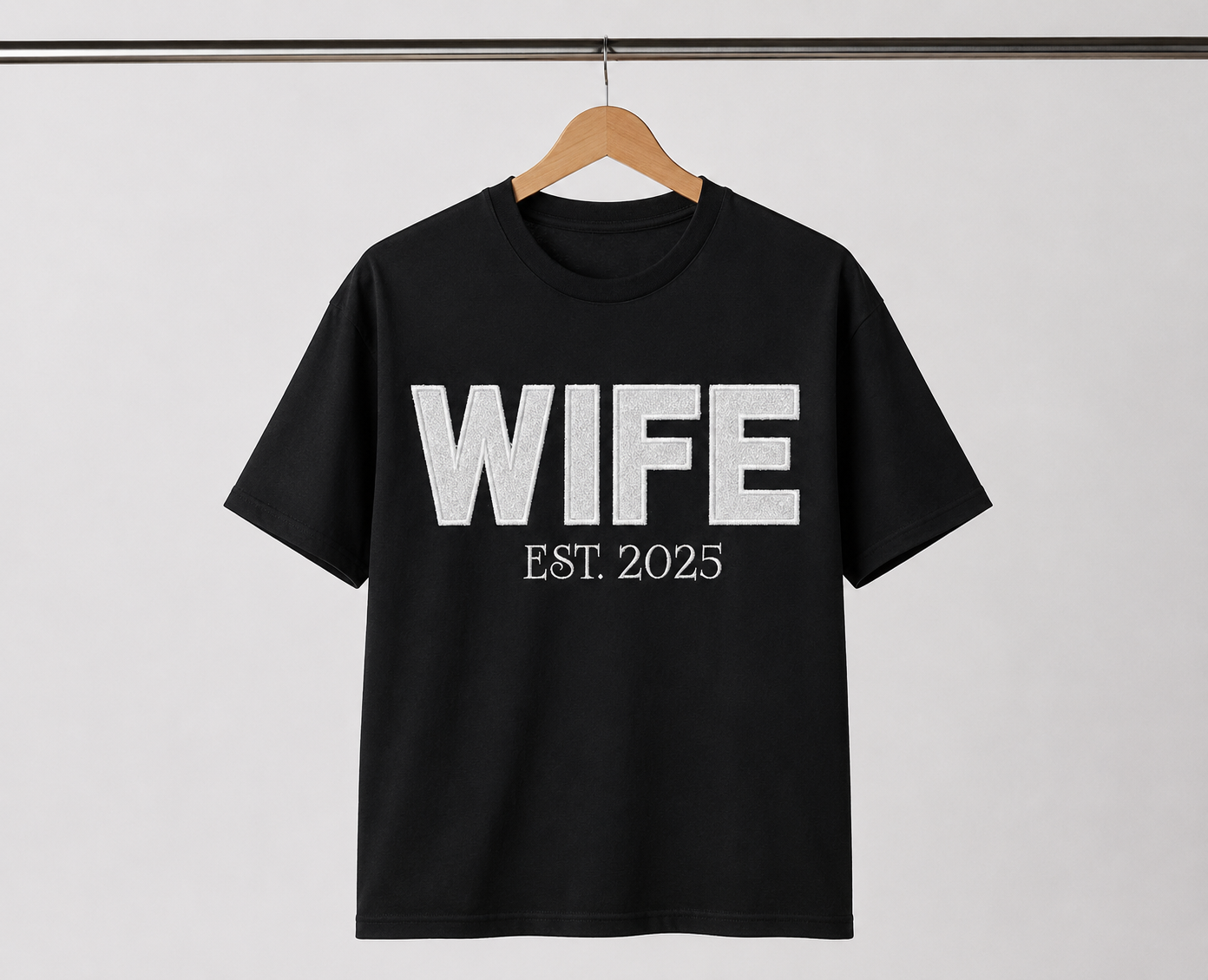 Customizable "WIFE" HTV & Embroidered Tee